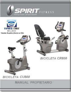 Manual de uso Spirit Fitness CU800 Bicicleta estática