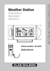 Manual Clas Ohlson WS2370 Weather Station