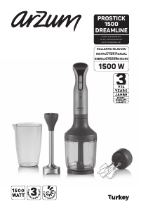 Manual Arzum AR 1071 Prostick 1500 Dreamline Hand Blender