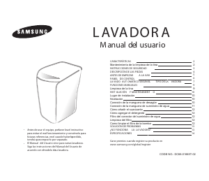 Manual de uso Samsung WA15R3 Lavadora