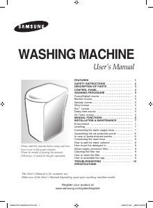 Manual Samsung WA80J7 Washing Machine
