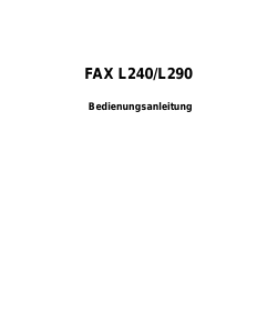 Bedienungsanleitung Canon FAX-L240 Faxmaschine