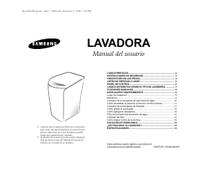 Manual de uso Samsung WA90F3 Lavadora
