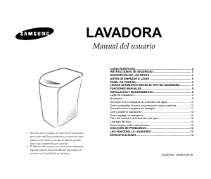 Manual de uso Samsung WA90R3 Lavadora