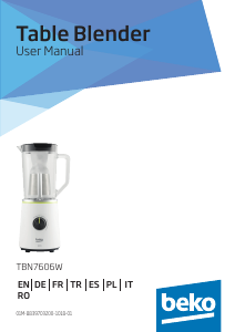 Kullanım kılavuzu BEKO TBN7606W Blender