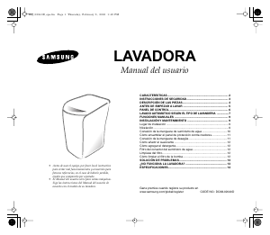 Manual de uso Samsung WA95F3 Lavadora
