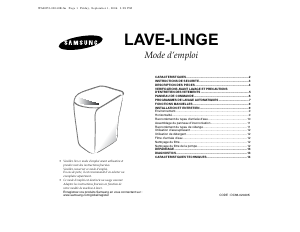 Mode d’emploi Samsung WA95F3B3EW Lave-linge