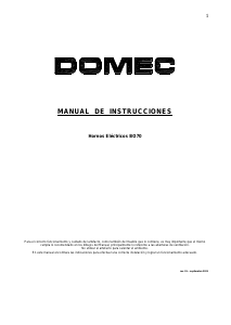 Manual de uso Domec BO70 Horno