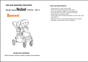 Manual Baninni Nobel 3in1 Stroller