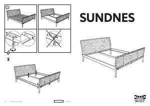 Priročnik IKEA SUNDNES Posteljni okvir