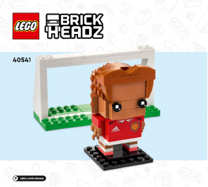 Brugsanvisning Lego set 40541 Brickheadz Klods mig – Manchester United