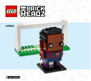 Rokasgrāmata Lego set 40542 Brickheadz FC Barcelona- uzbūvē mani