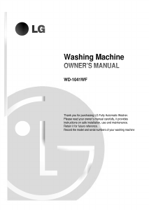 Manual LG WD-1041WF Washing Machine