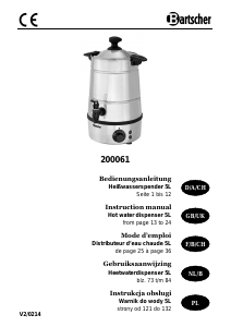 Instrukcja Bartscher 200061 Dystrybutor wody