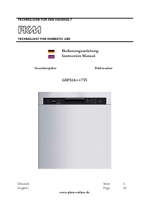 Manual PKM GSP12A++7TI Dishwasher