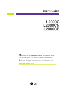 Manual LG L2000CE-SF LCD Monitor