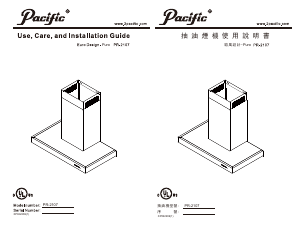 Manual Pacific PR-1207 Cooker Hood