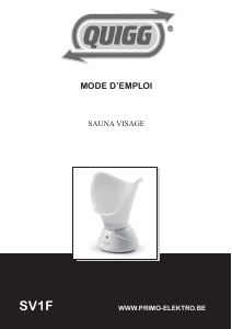 Mode d’emploi Quigg SV1F Vapeur visage