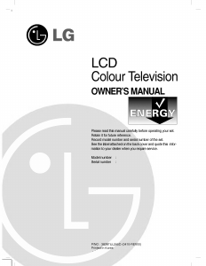 Manual LG RZ-26LZ50 LCD Television