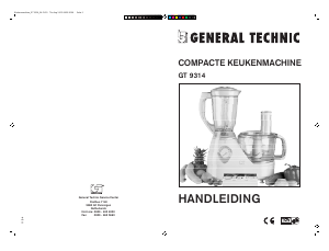 Handleiding General Technic GT 9314 Keukenmachine