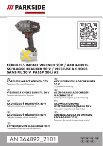 Manual Parkside IAN 364892 Impact Wrench