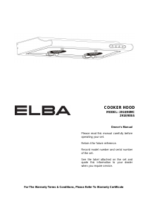 Manual Elba 2918/90 SS Cooker Hood