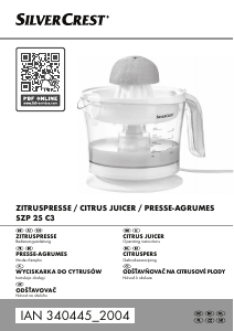 Manual SilverCrest IAN 340445 Citrus Juicer