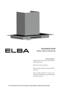 Manual Elba Aria EH-A9024ST(SS) Cooker Hood