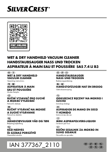 Manual SilverCrest IAN 377367 Handheld Vacuum