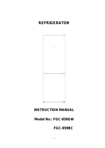 Handleiding Infiniton FGC-858GW Koel-vries combinatie