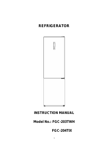 Manual Infiniton FGC-203TWH Frigorífico combinado