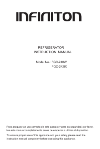 Handleiding Infiniton FGC-242IX Koel-vries combinatie