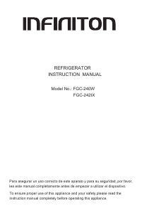 Manual de uso Infiniton FGC-240W Frigorífico combinado