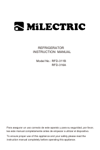 Manual Milectric RFD-316A Frigorífico combinado