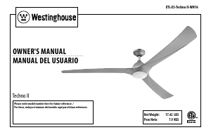 Manual de uso Westinghouse 7203900 Techno II Ventilador de techo