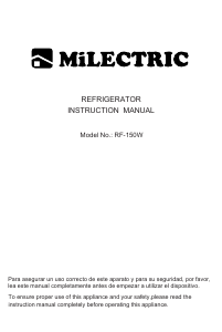 Manual Milectric RF-150W Frigorífico