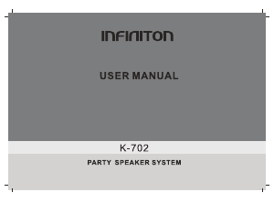 Manual de uso Infiniton K-702 Altavoz