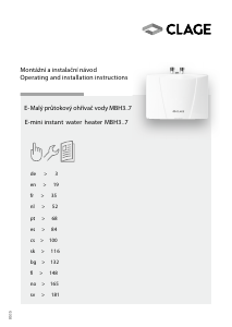 Manuál Clage MBH 6 Bojler