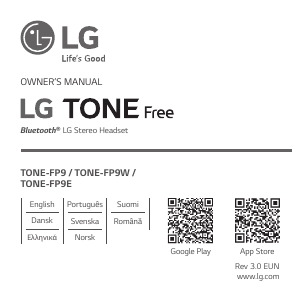 Εγχειρίδιο LG TONE-FP9W Ακουστικά
