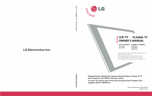 Mode d’emploi LG 42PC3R-ZH Téléviseur plasma