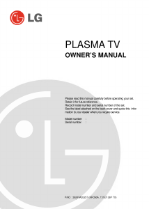 Manual LG 42PX4RV Plasma Television