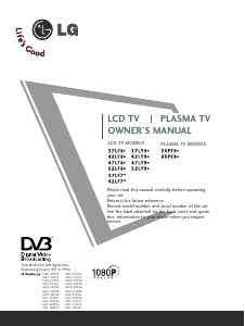 Manual LG 60PF95 Plasma Television