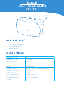 Handleiding Laser SPK-BTSTP-BLK Luidspreker