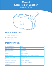 Manual Laser SPK-BTSTP-ORG Speaker