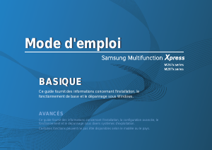 Mode d’emploi Samsung Xpress M2875FW Imprimante multifonction