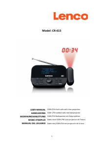 Manual de uso Lenco CR-615BK Radiodespertador