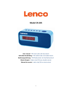 Manual Lenco CR-205PK Alarm Clock Radio