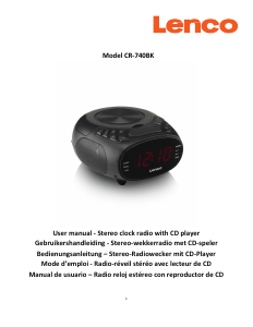 Manual Lenco CR-740BK Alarm Clock Radio