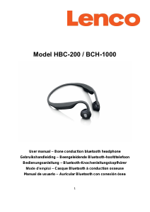 Mode d’emploi Lenco BCH-1000BU Casque