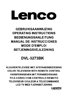 Handleiding Lenco DVL-3273BK LED televisie